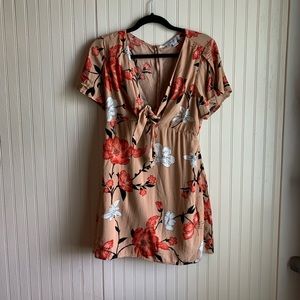 Floral Tie Front Dress